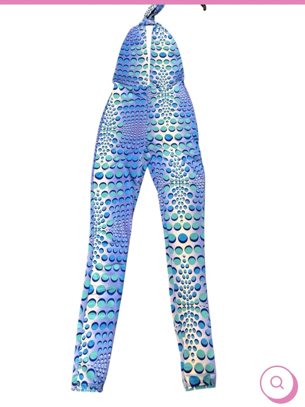Blue Halter Polka-Dot Print Jumpsuit